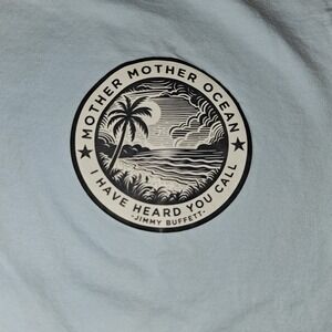 Jimmy Buffet  Tshirt XXL.  Mother Ocean. Light Blue. Parrothead. See Descript